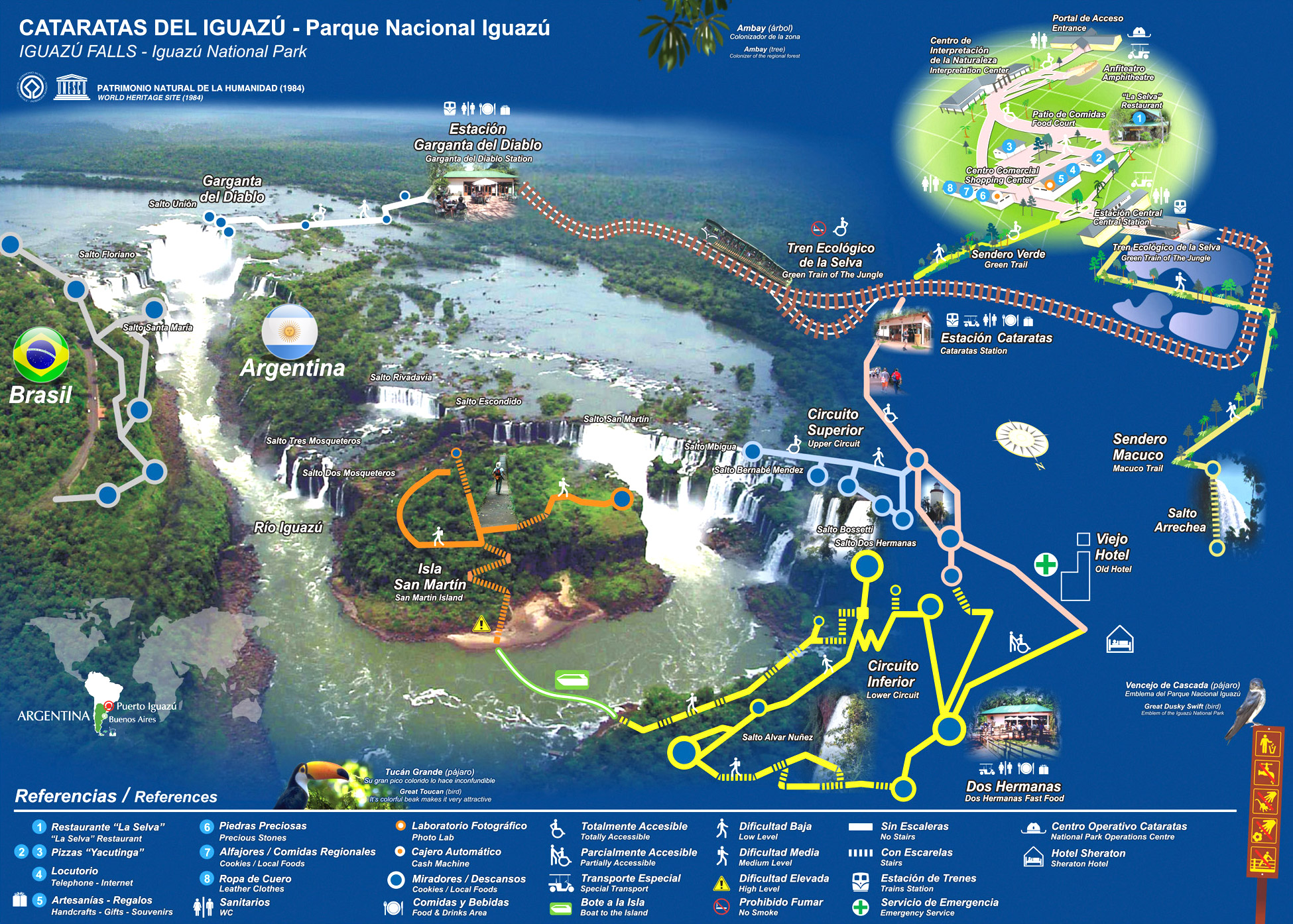 Mapa Iguazu strona argentyńska Argentyna