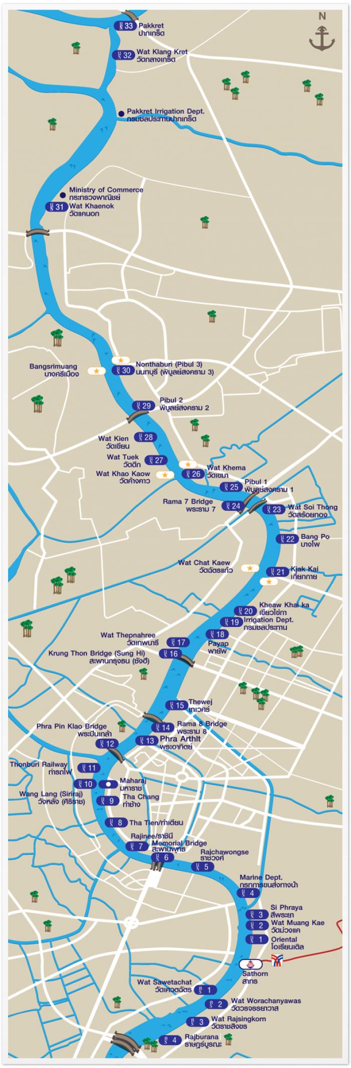 Mapa wodna Bangkoku