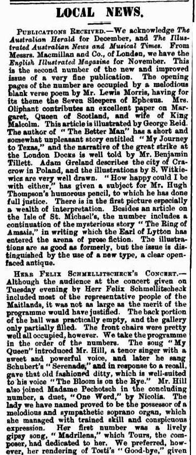 A to coś innego - wzmianka o ojcu, Stanisławie Witkiewiczu oraz jego ilustracjach z The Maitland Mercury & Hunter River General Advertiser z 5 grudnia 1889 roku