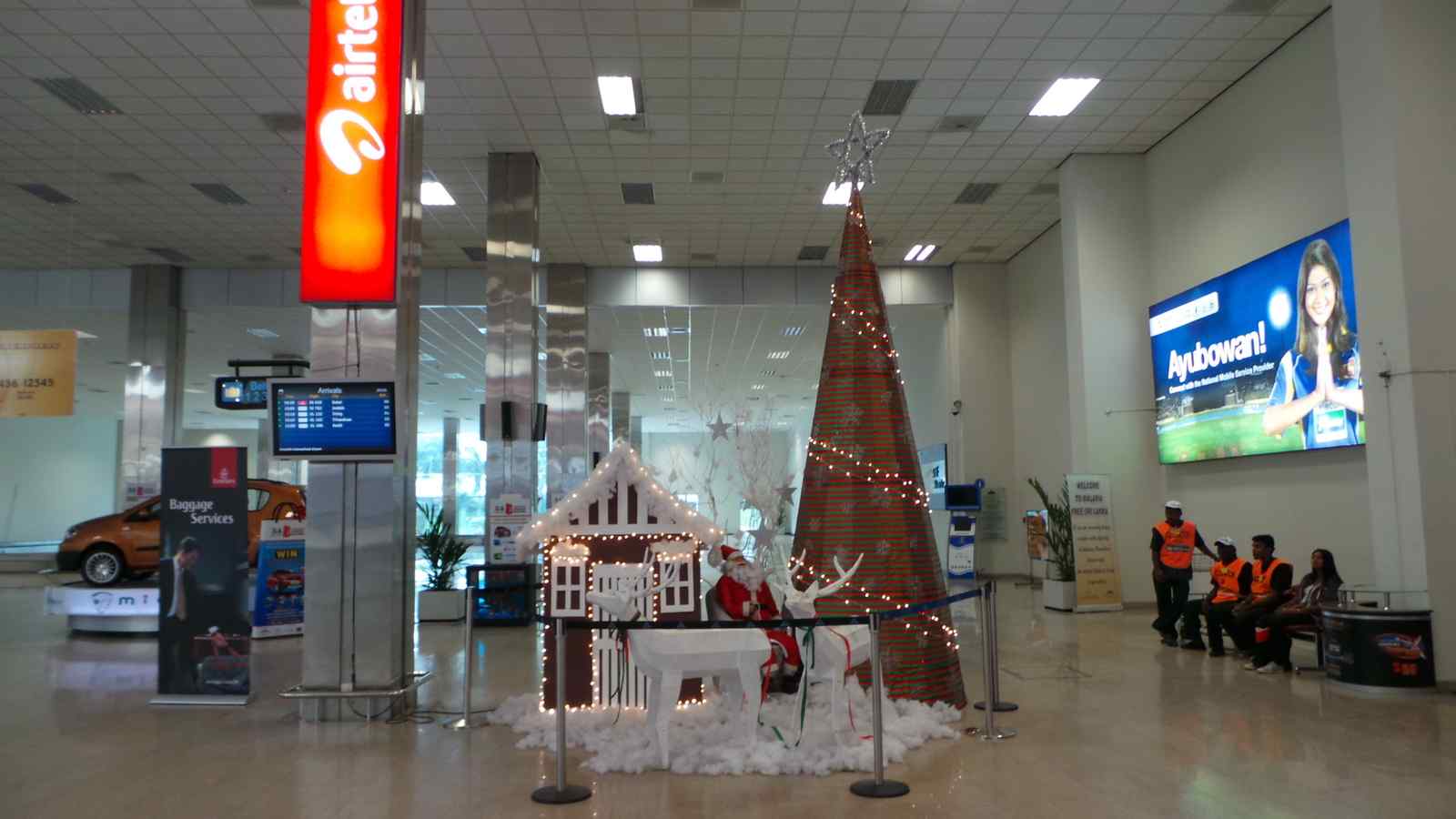 Powitanie świąteczne na lotnisku w Colombo